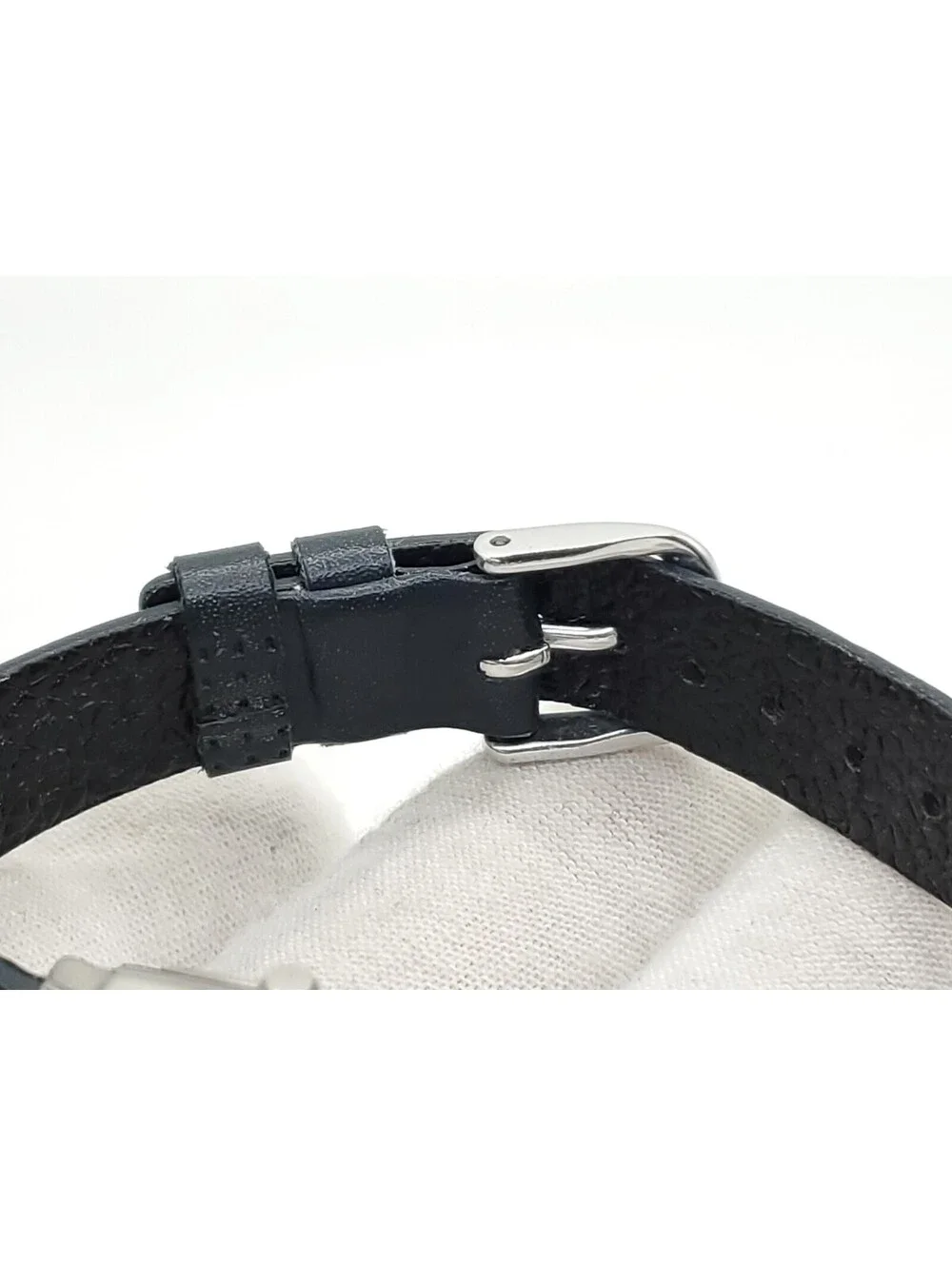 Sonata Quartz Watch Womens New Battery Silver Tone Black Band Square 17mm